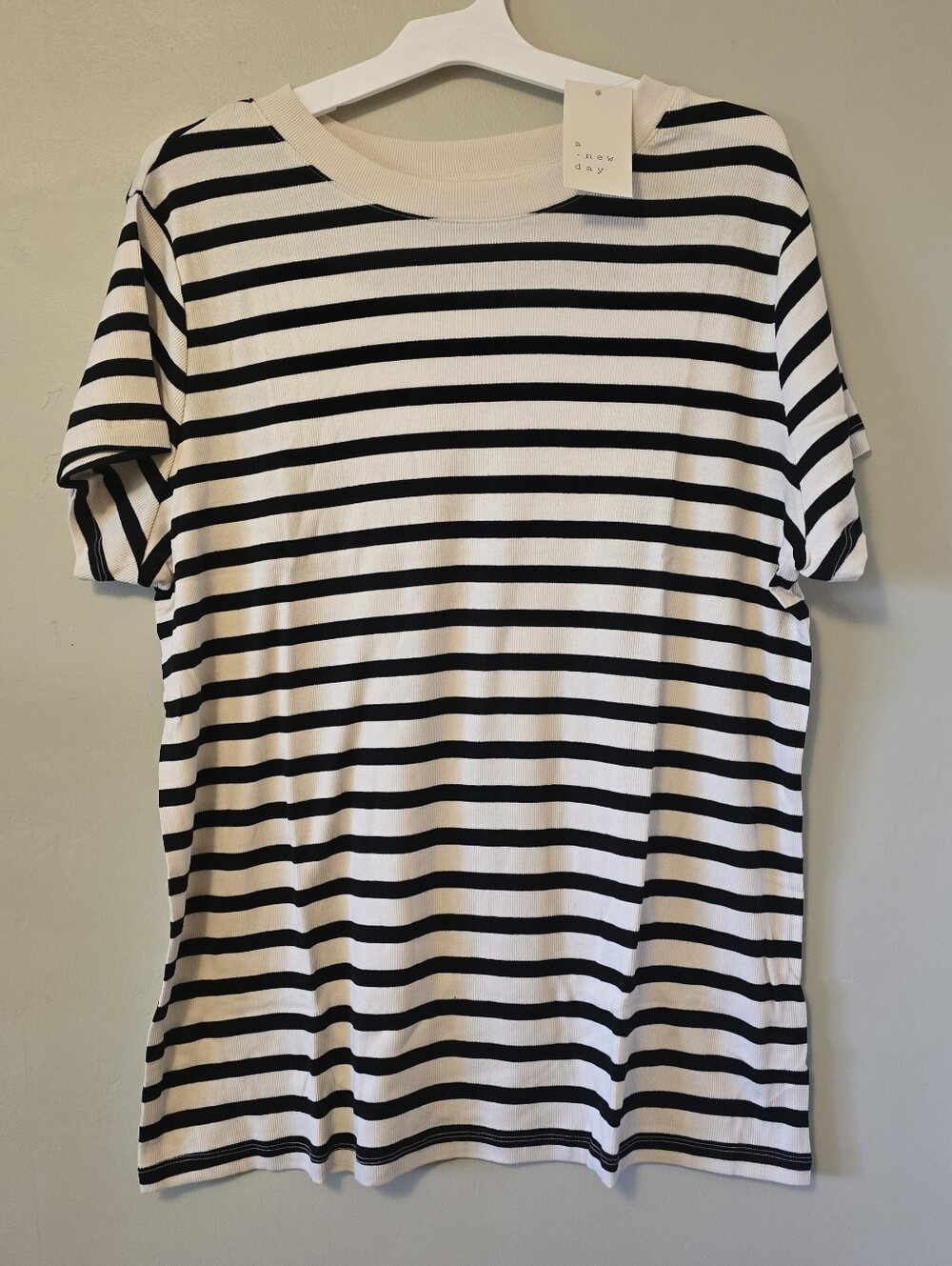 Striped Short Sleeve Shirt - Black/White